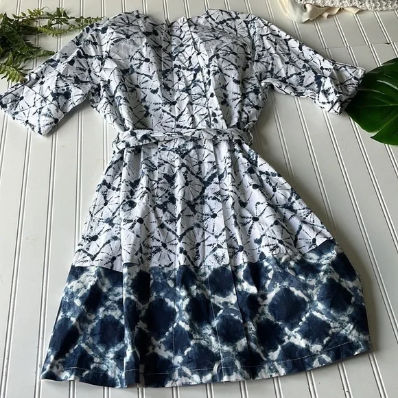 Thakoon anniversary edition dress blue white splatter watercolor pleated dress - Picture 4 of 11